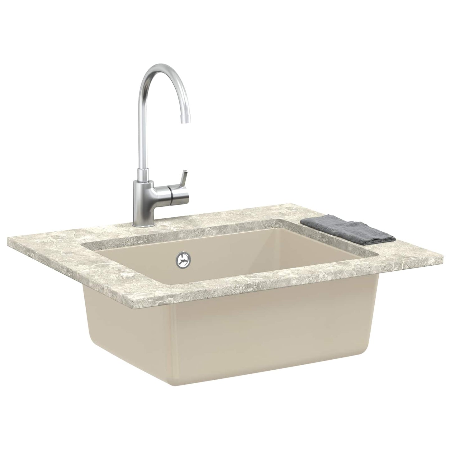 vidaXL Σιντρινο Μπεζ 530 x 460 mm 80% Χαλαζίας και 20% Ρητίνη