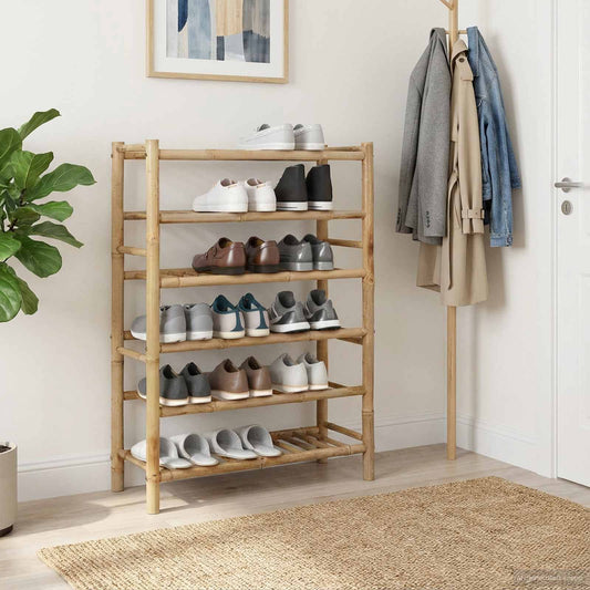 vidaXL Ράφι Παπουτσιών με ράφι Φυσικό 68 x 28 x 96 εκ Μπαμπού