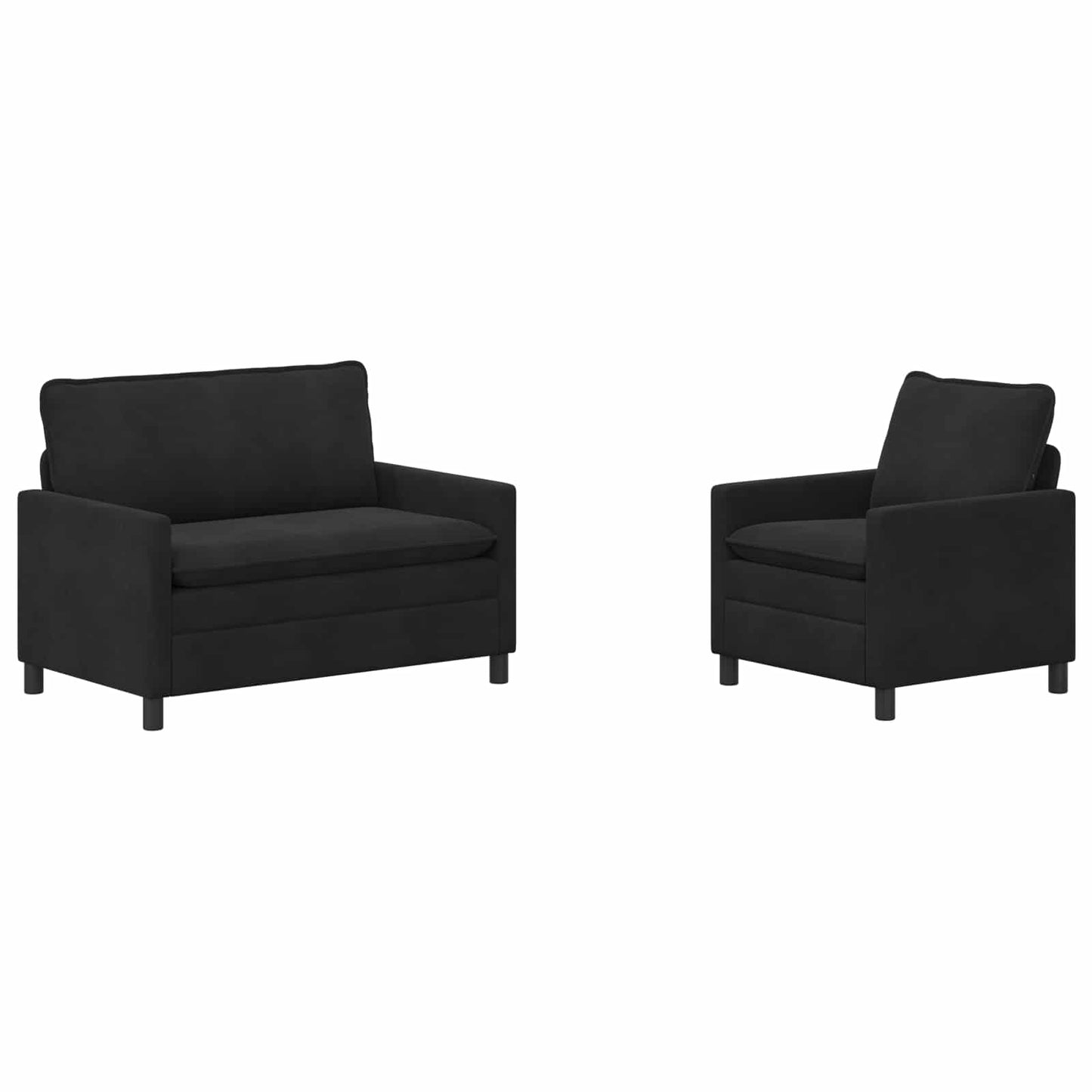 vidaXL Σετ Καναπέ 2 pcs Μαύρο Βελούδο