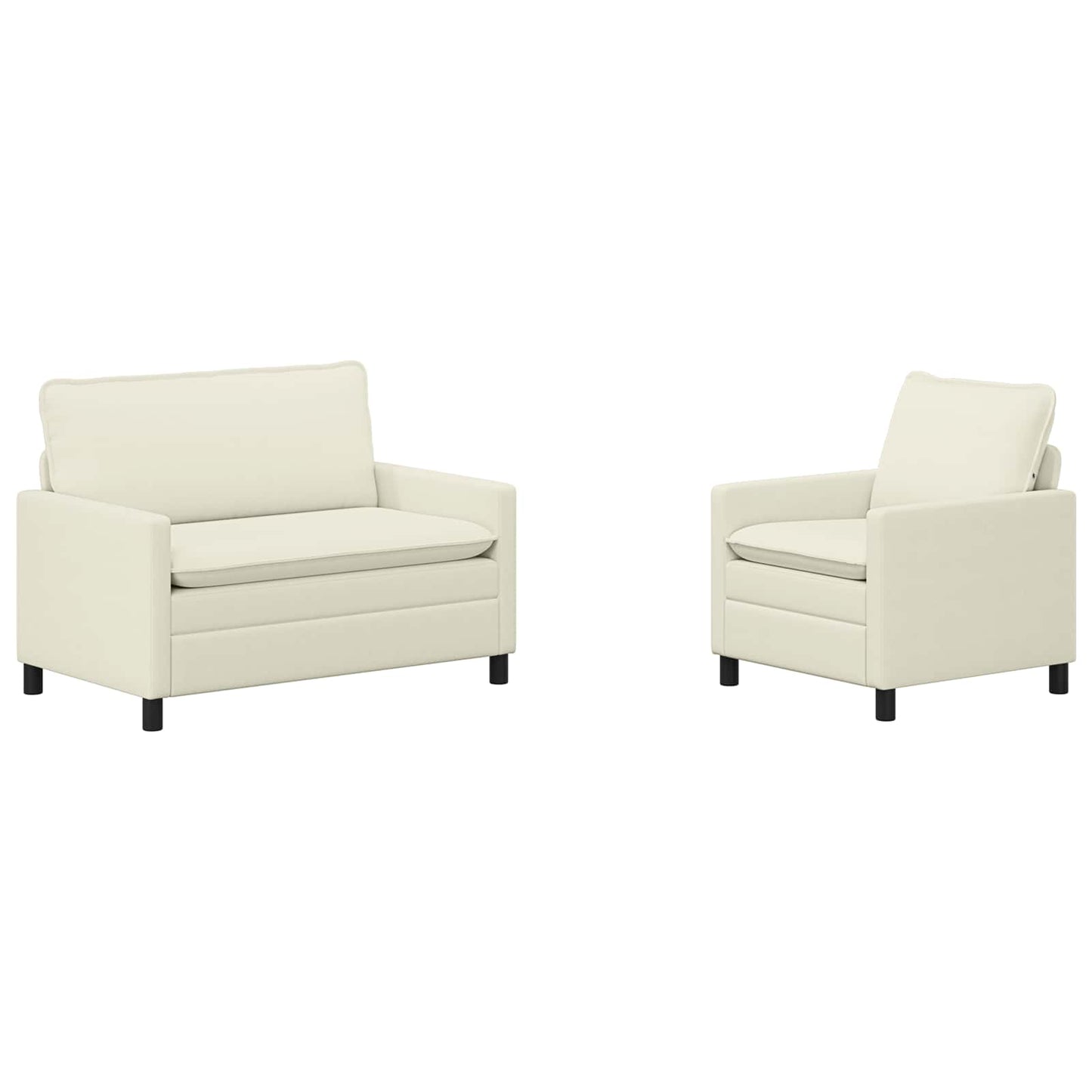 vidaXL Σετ Καναπέ 2 pcs Κρεμ Ύφασμα