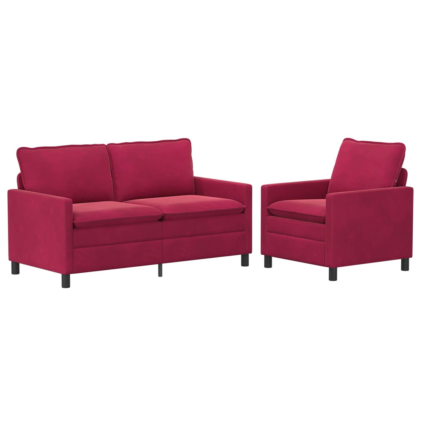 vidaXL Σετ Καναπέ 2 pcs Κόκκινο Βελούδο