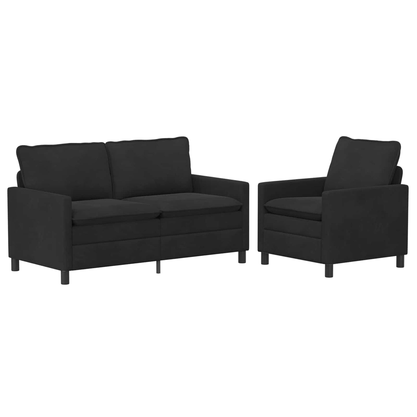 vidaXL Σετ Καναπέ 2 pcs Μαύρο Βελούδο