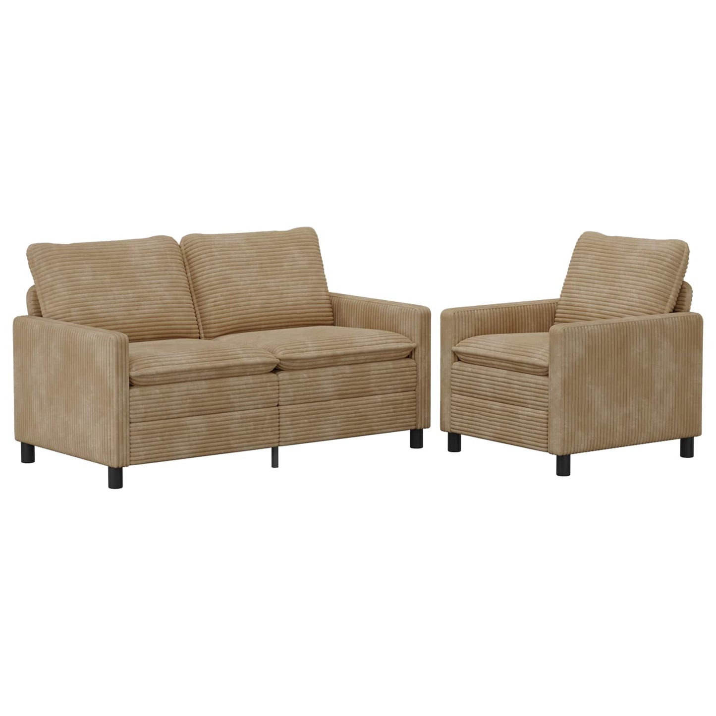vidaXL Σετ Καναπέ 2 pcs Taupe Πολυεστέρας