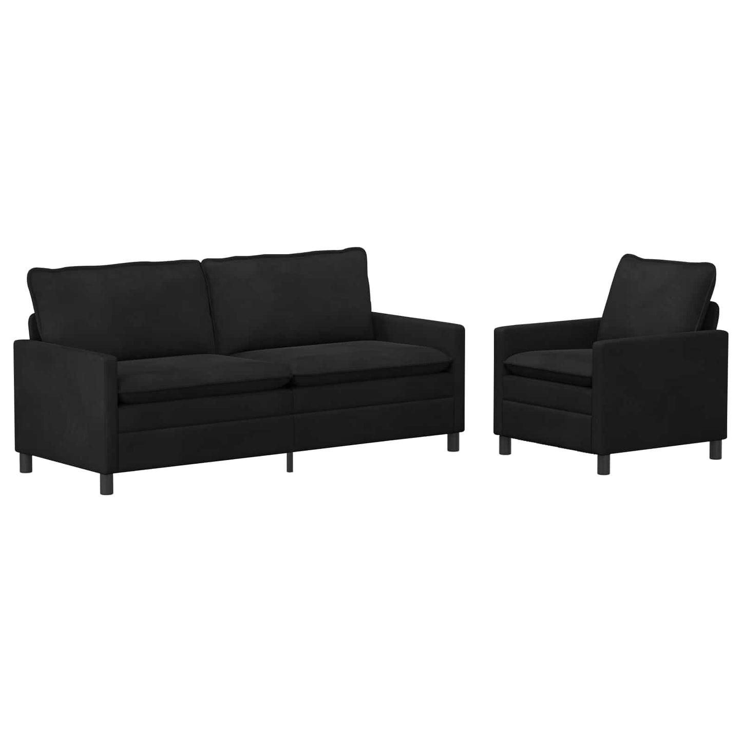 vidaXL Σετ Καναπέ 2 pcs Μαύρο Βελούδο