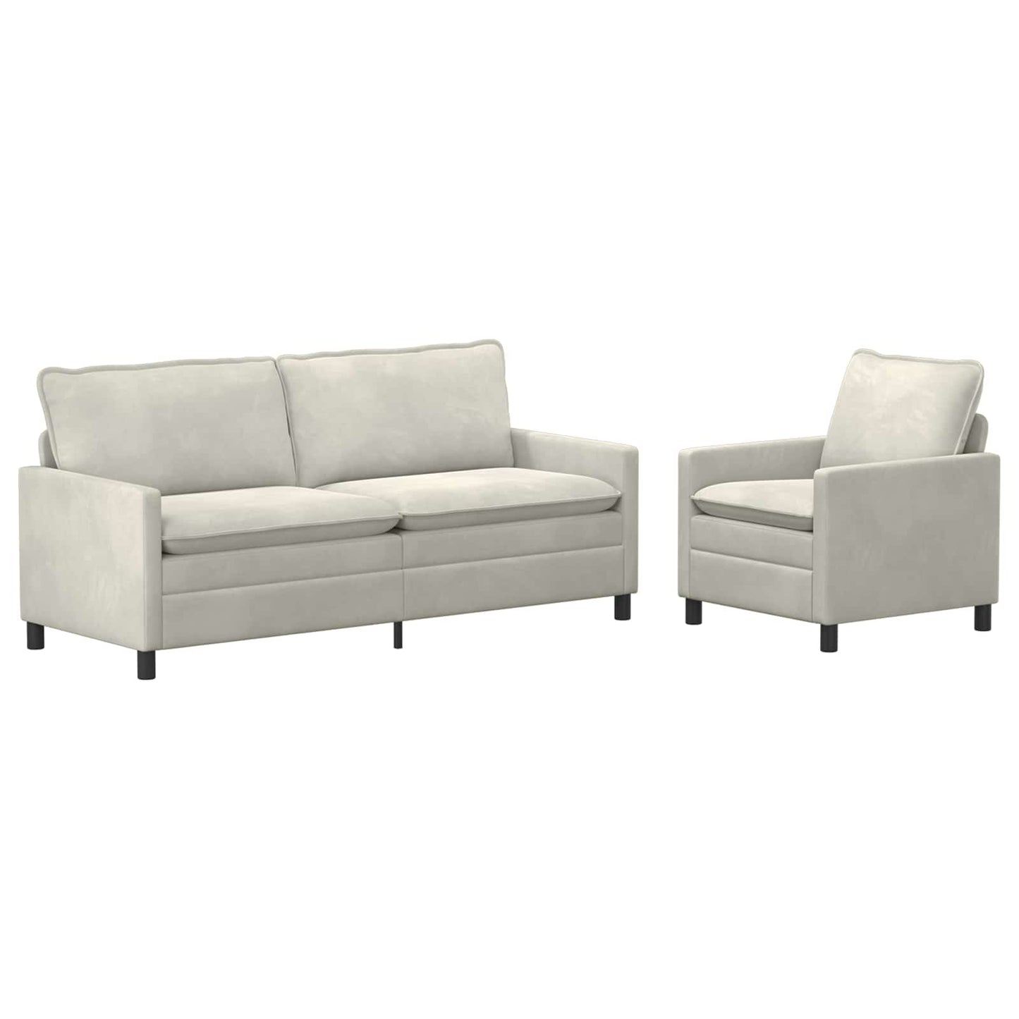 vidaXL Σετ Καναπέ 2 pcs Κρεμ Βελούδο