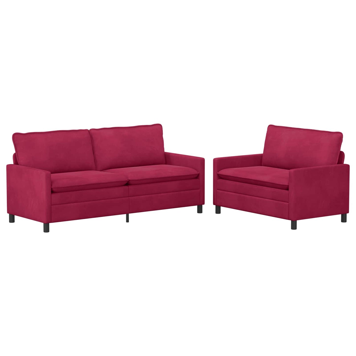 vidaXL Σετ Καναπέ 2 pcs Κόκκινο Βελούδο