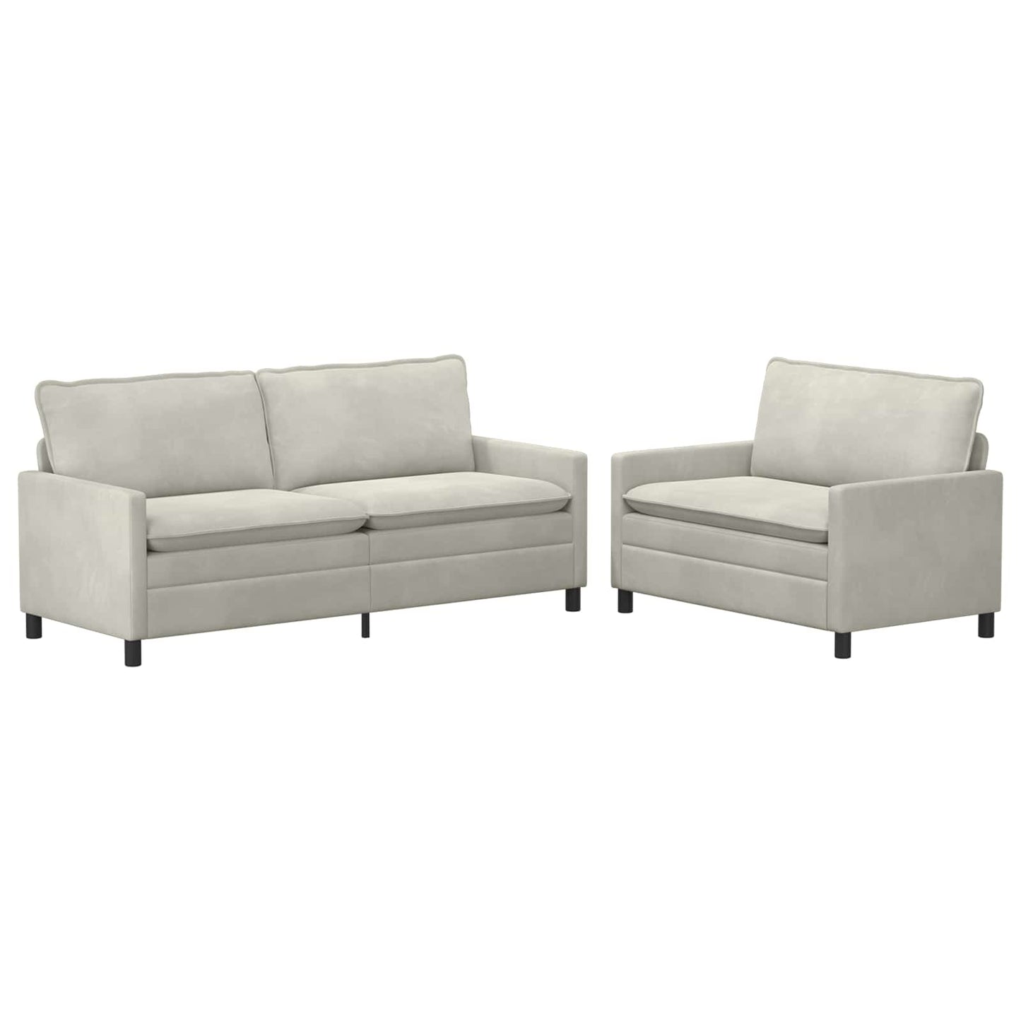 vidaXL Σετ Καναπέ 2 pcs Κρεμ Βελούδο