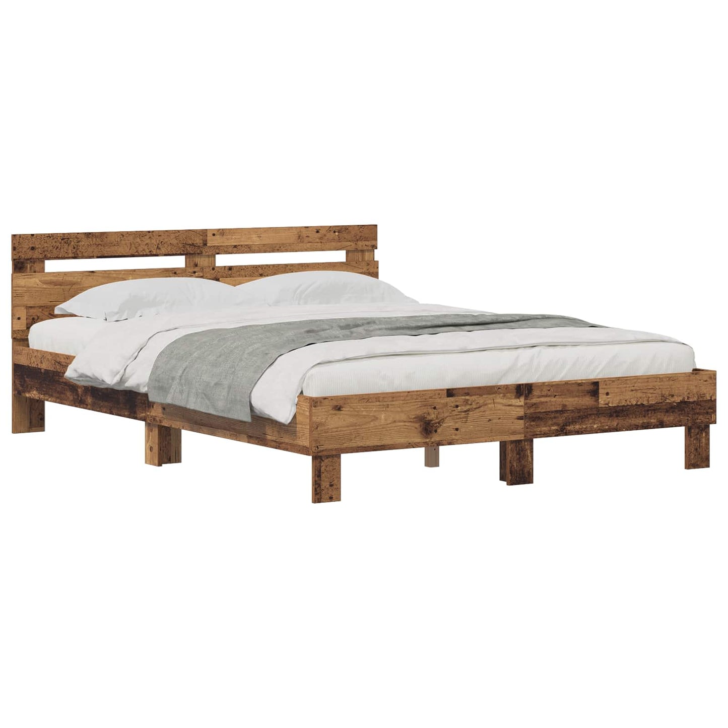 vidaXL Σκελετός Κρεβατιού Παλιό ξύλο 160 x 200 cm Επεξεργασμένο ξύλο