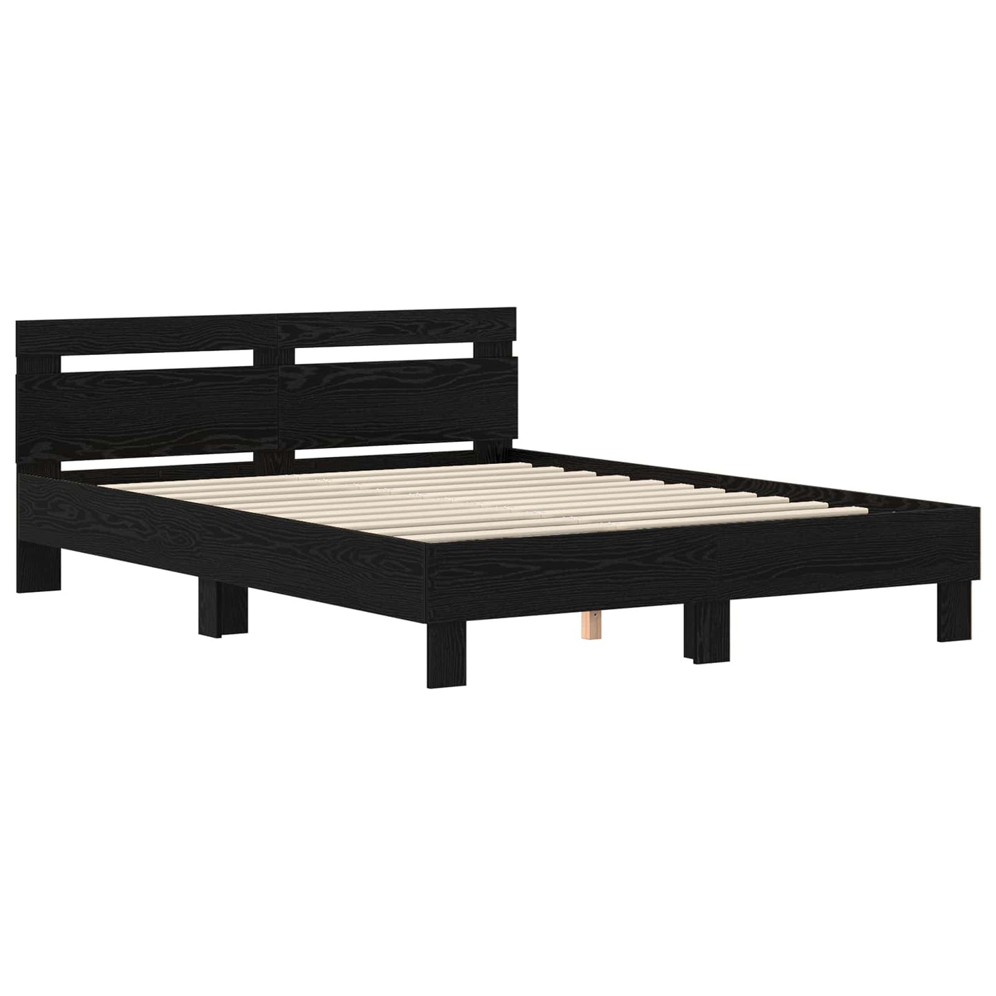 vidaXL Σκελετός Κρεβατιού Μαύρη Οξυά 160 x 200 cm Επεξεργασμένο ξύλο