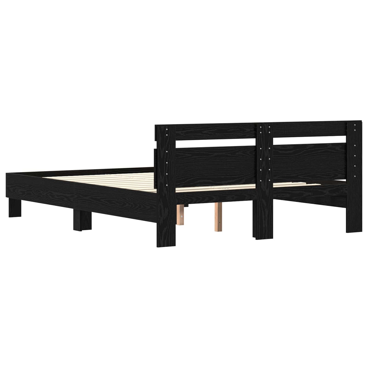 vidaXL Σκελετός Κρεβατιού Μαύρη Οξυά 160 x 200 cm Επεξεργασμένο ξύλο