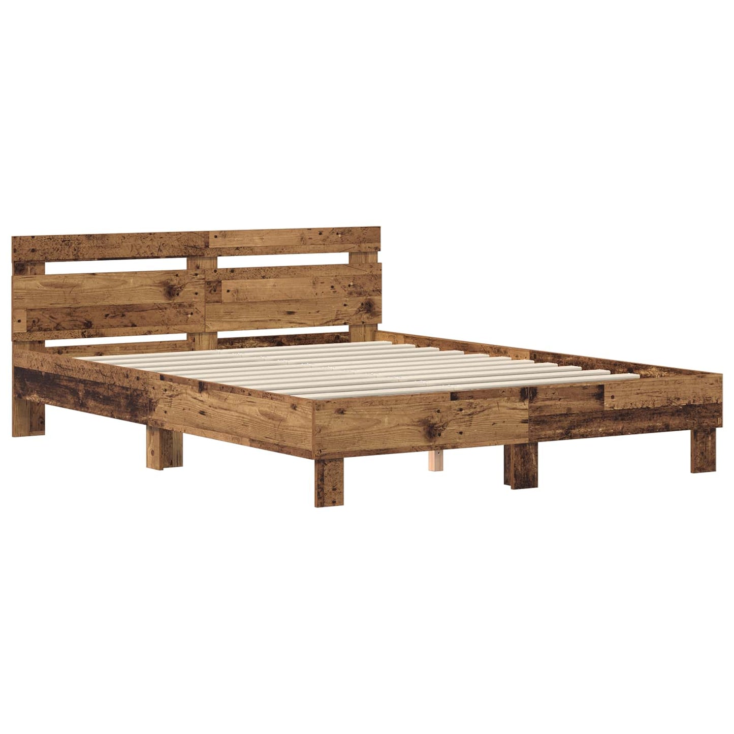 vidaXL Σκελετός Κρεβατιού Παλιό ξύλο 140 x 200 cm Επεξεργασμένο ξύλο