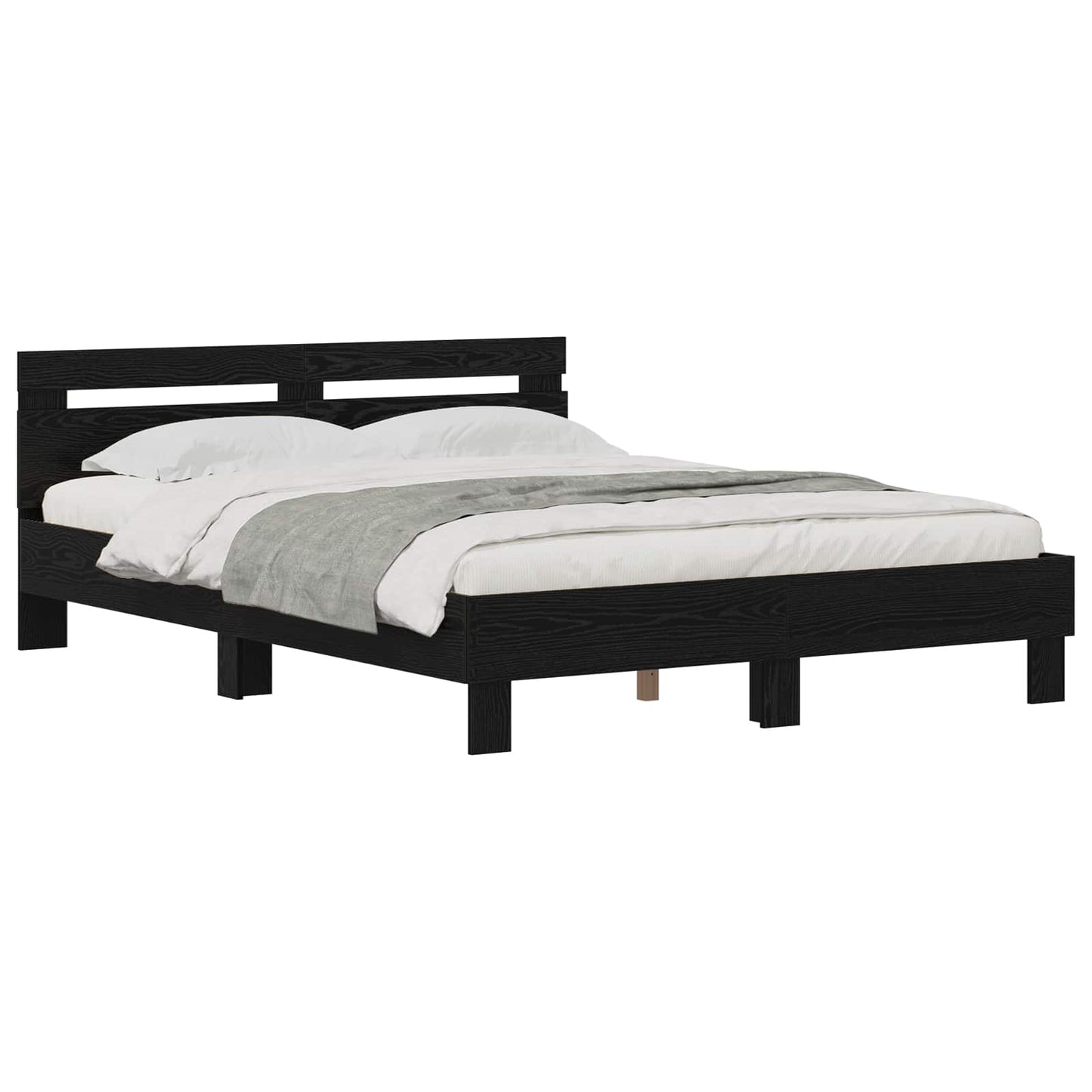 vidaXL Σκελετός Κρεβατιού Μαύρη Οξυά 140 x 200 cm Επεξεργασμένο ξύλο