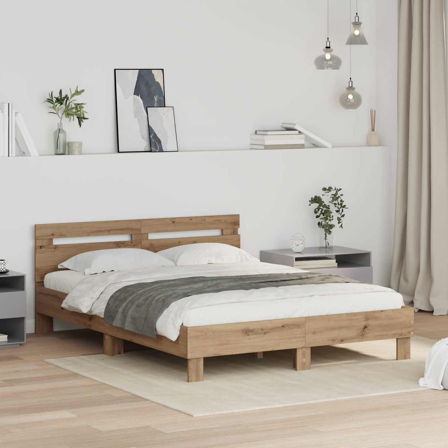 vidaXL Σκελετός Κρεβατιού Artisan Oak 120 x 200 cm Επεξεργασμένο ξύλο
