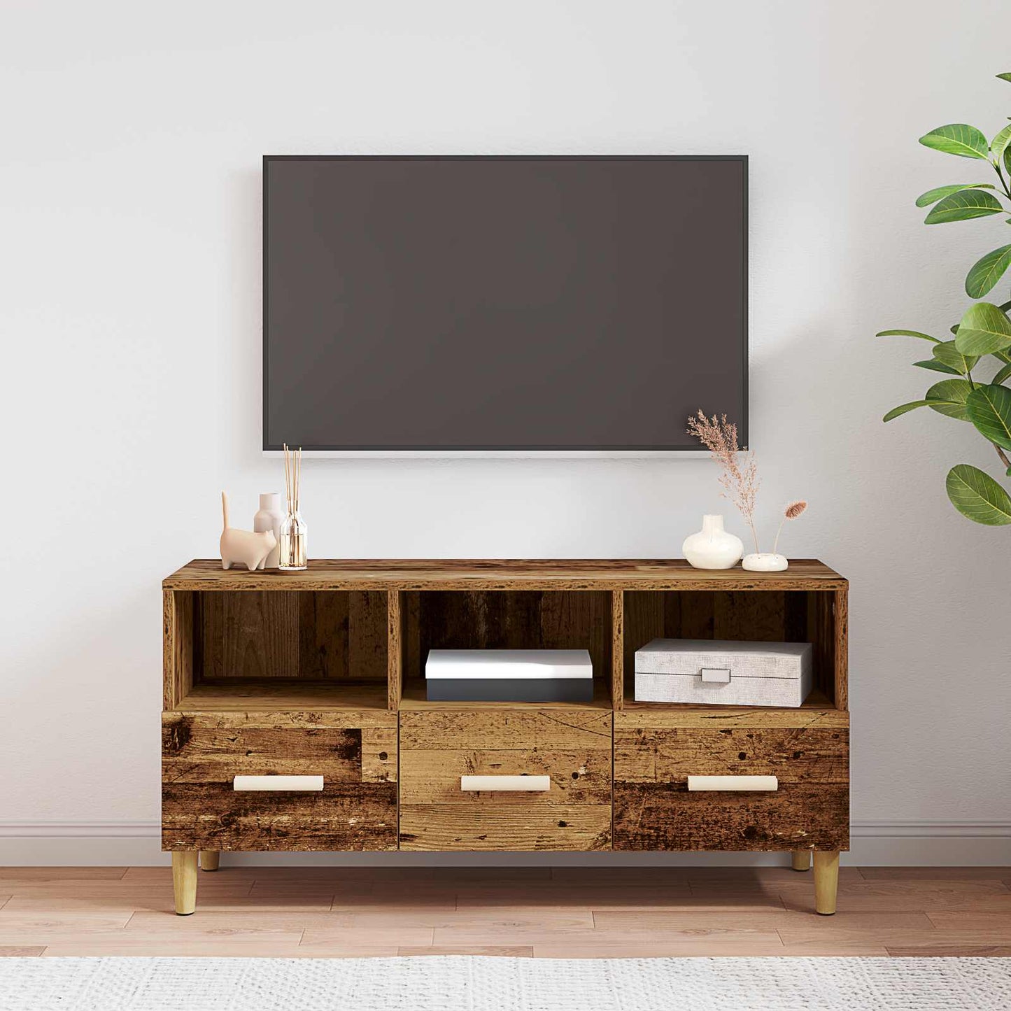 vidaXL Ντουλάπι TV 102 x 36 x 50 εκ Παλιό ξύλο Επεξεργασμένο Ξύλο