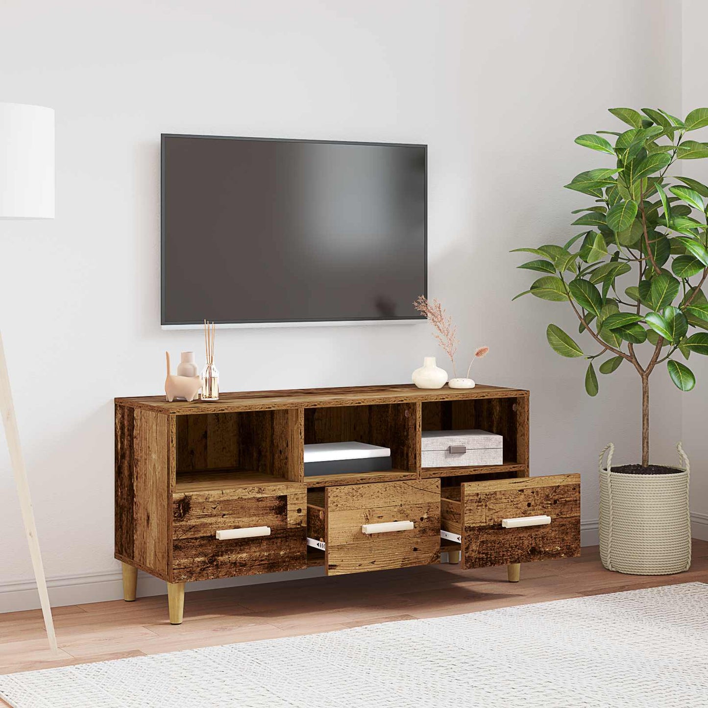 vidaXL Ντουλάπι TV 102 x 36 x 50 εκ Παλιό ξύλο Επεξεργασμένο Ξύλο