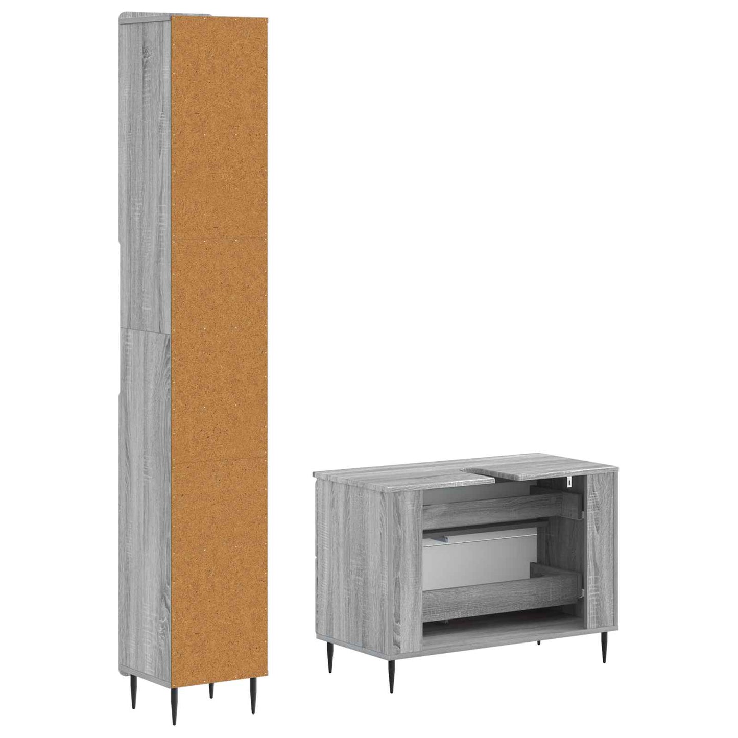 vidaXL Σετ Ντουλαπιών Μπάνιου 2 Τεμαχίων HAARLEM Γκρι Sonoma
