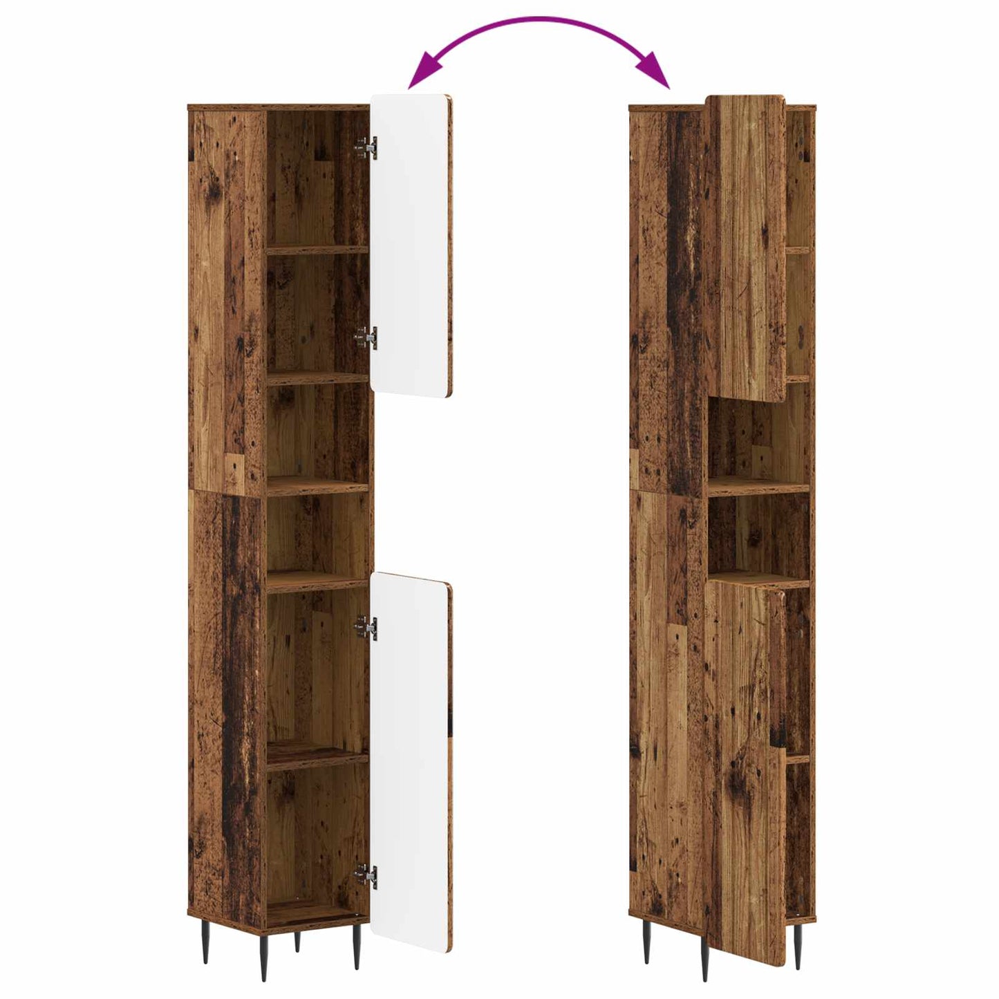 vidaXL Σετ Ντουλαπιών Μπάνιου 2 Τεμαχίων HAARLEM Παλαιωμένο ξύλο