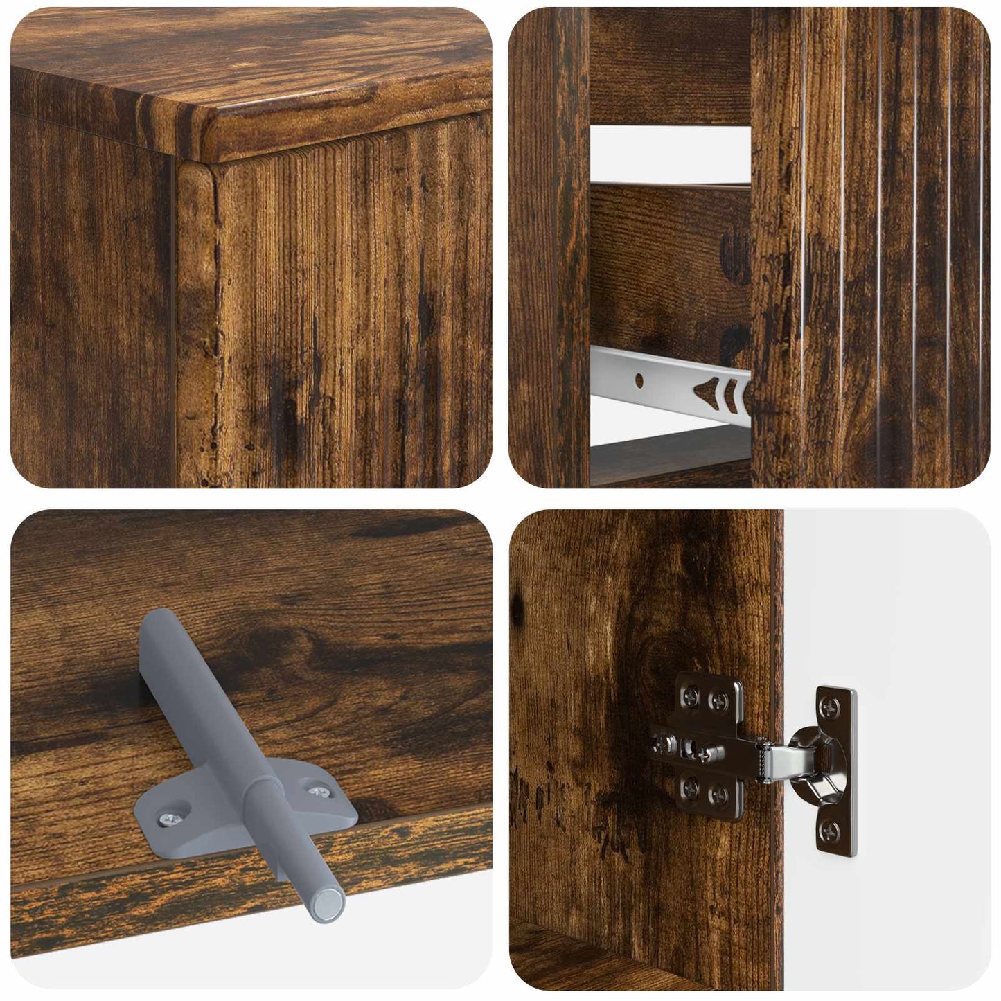 vidaXL Σετ Ντουλαπιών Μπάνιου 4 Τεμαχίων ARNHEM Καπνισμένο Ξύλο Δρυός