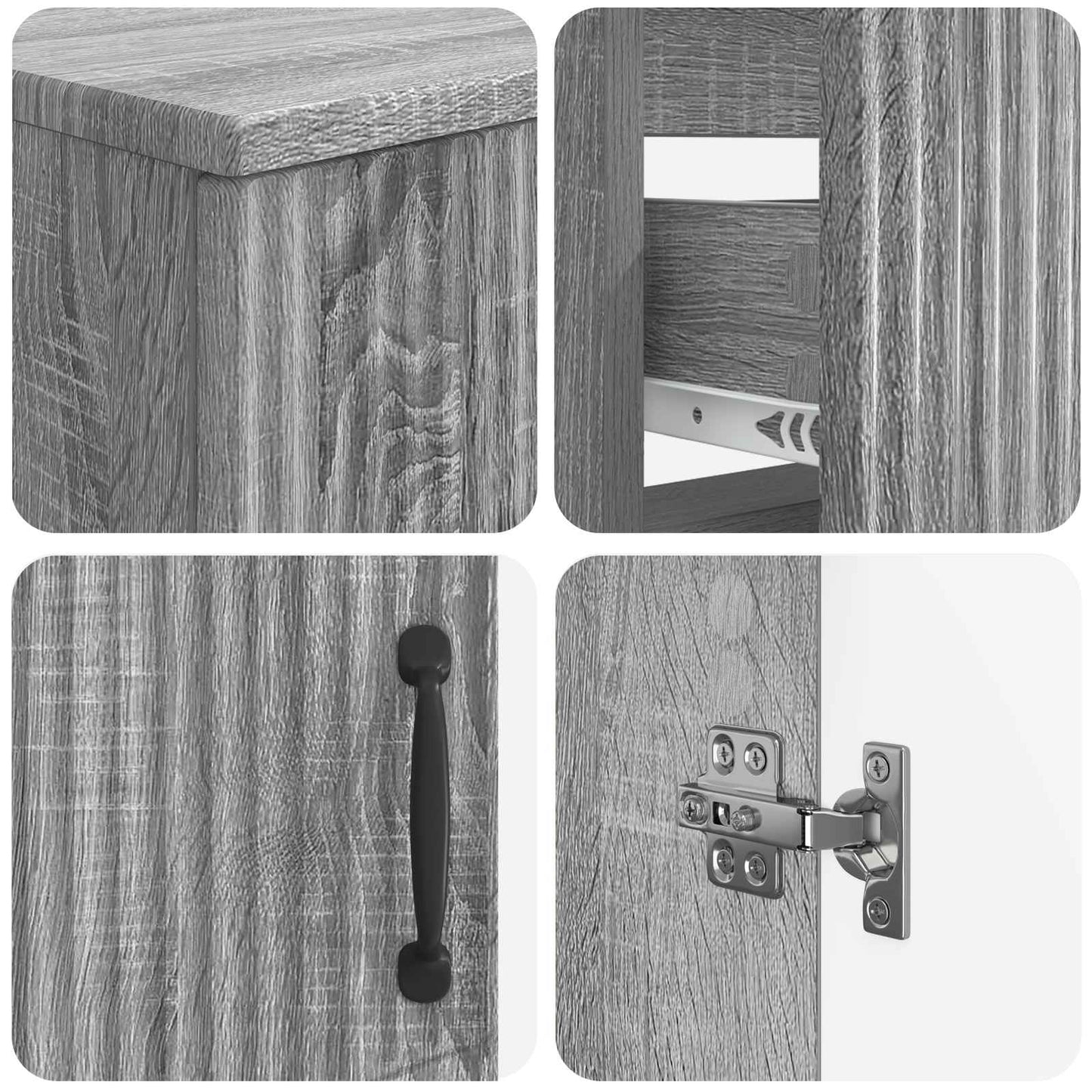 vidaXL Σετ Ντουλαπιών Μπάνιου 4 Τεμαχίων HOORN Γκρι Sonoma