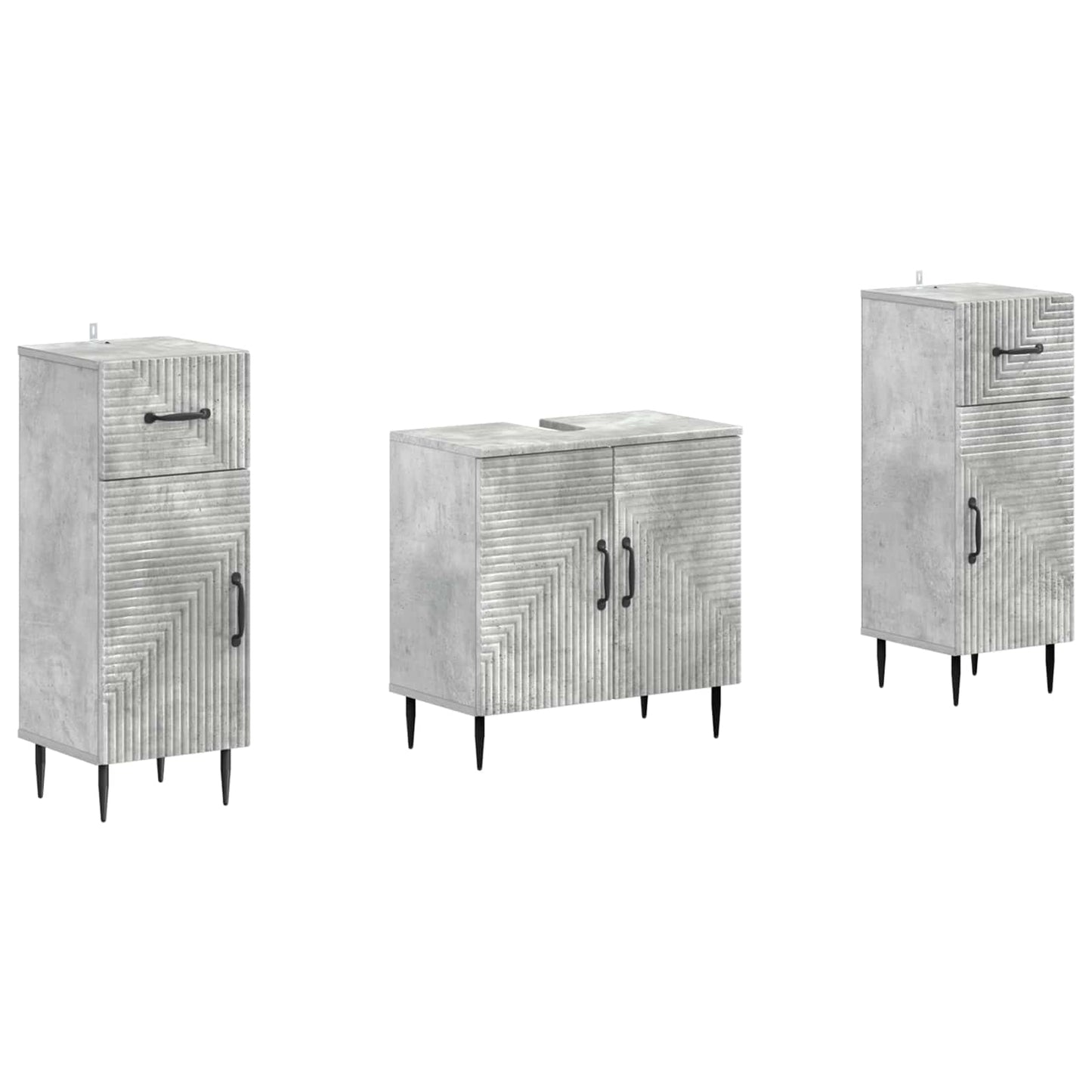vidaXL Σετ Ντουλαπιών Μπάνιου 2 Τεμαχίων HAARLEM Γκρι Σκυροδέματος