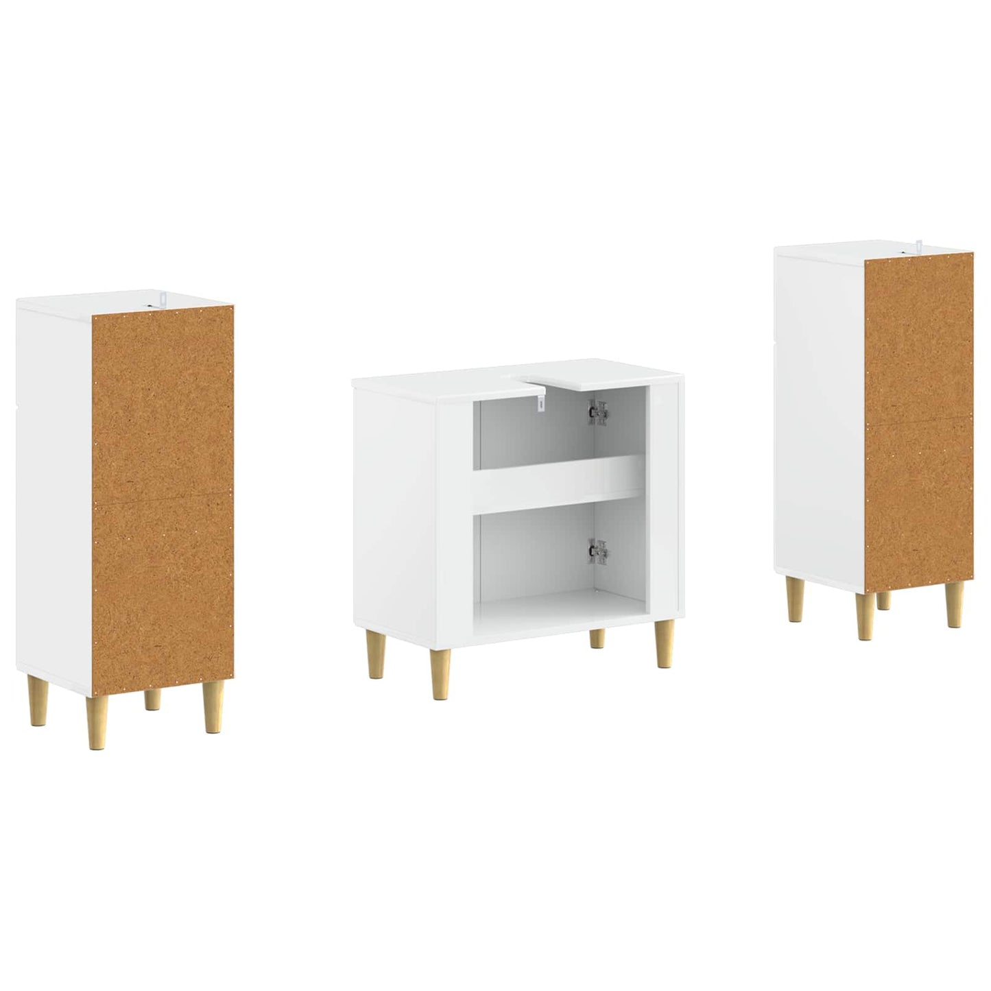 vidaXL Σετ Ντουλαπιών Μπάνιου 2 Τεμαχίων DELFT Γυαλιστερό Λευκό