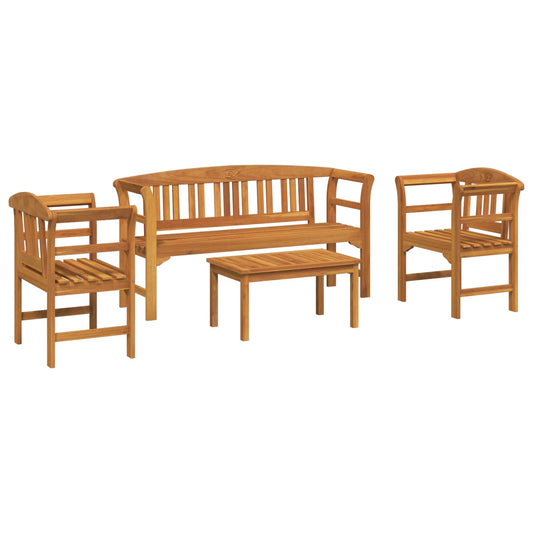 vidaXL Σετ καναπέ κήπου ροζ 4 pcs Στερεό Ξύλο Ακακίας