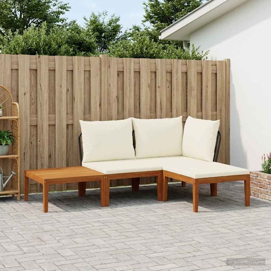 vidaXL 4 pcs Στερεό Acacia Ξύλο & Σχοινί Φυσικό