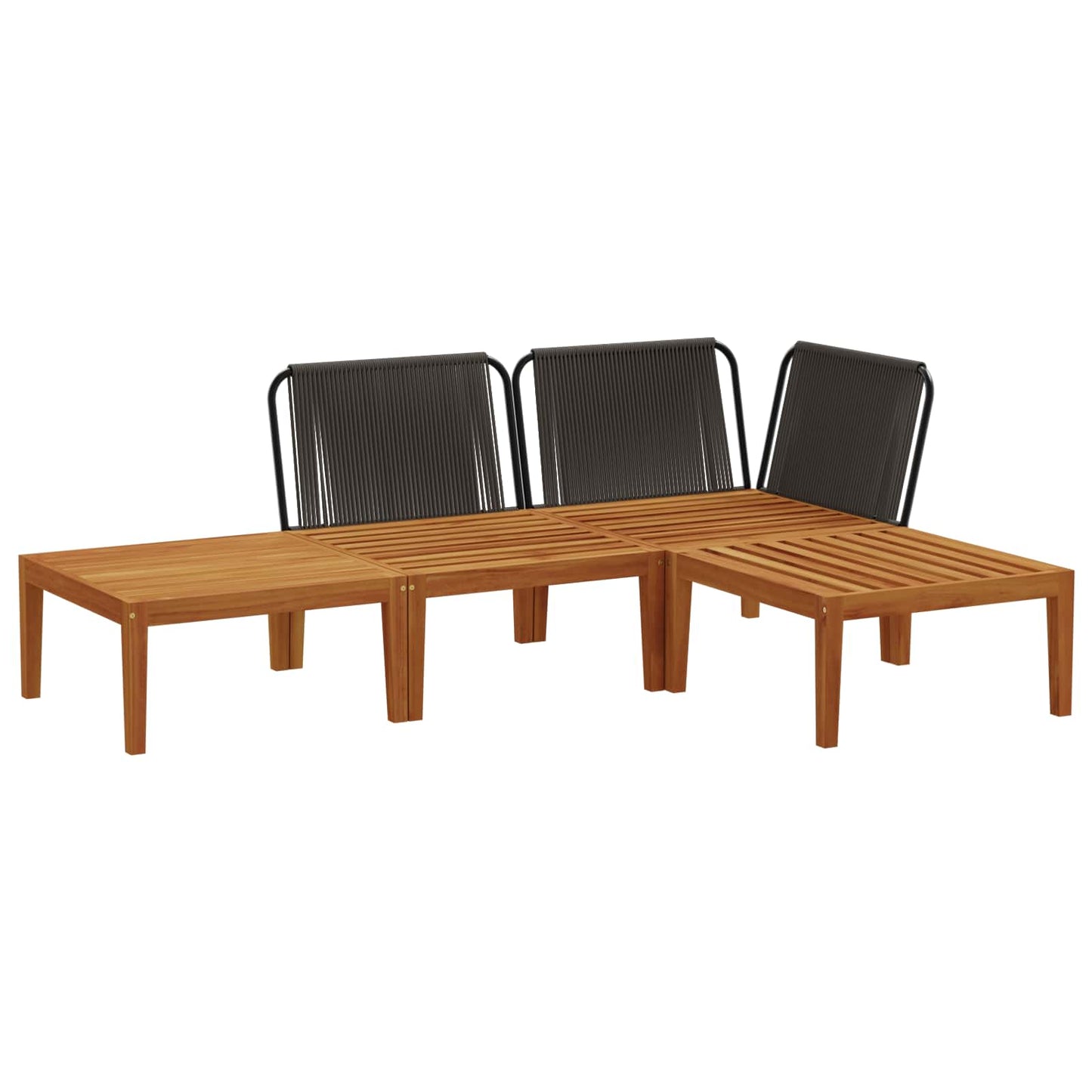 vidaXL 4 pcs Στερεό Acacia Ξύλο & Σχοινί Φυσικό