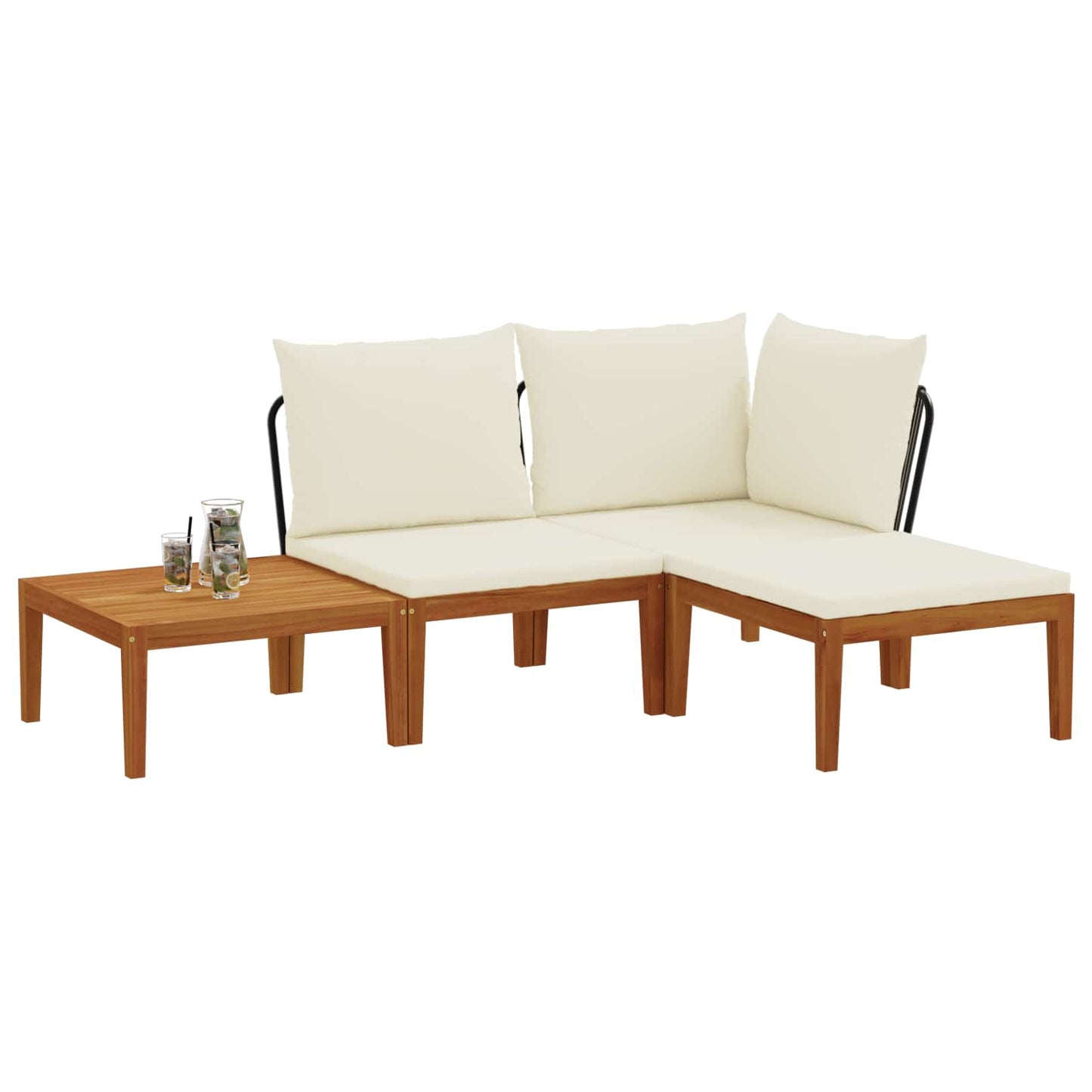 vidaXL 4 pcs Στερεό Acacia Ξύλο & Σχοινί Φυσικό
