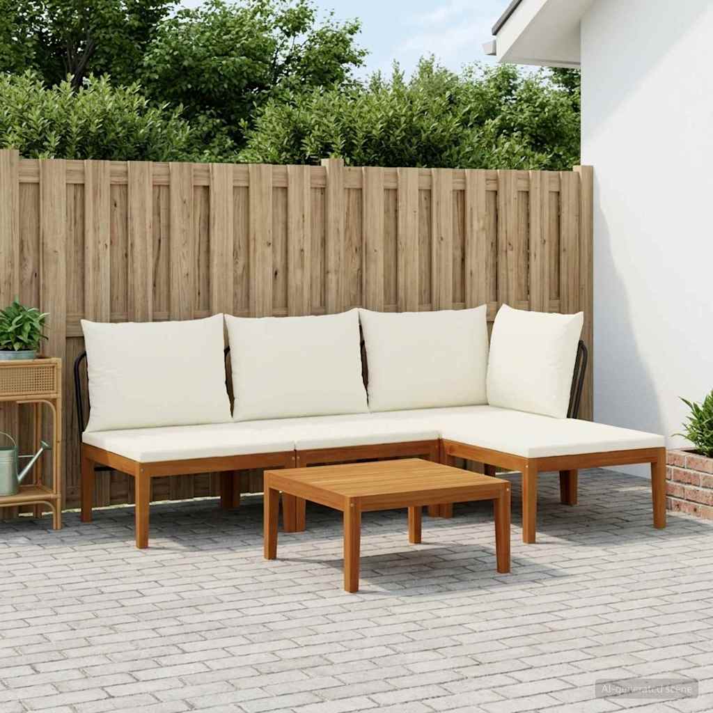 vidaXL 5 pcs Στερεό Acacia Ξύλο & Σχοινί Φυσικό