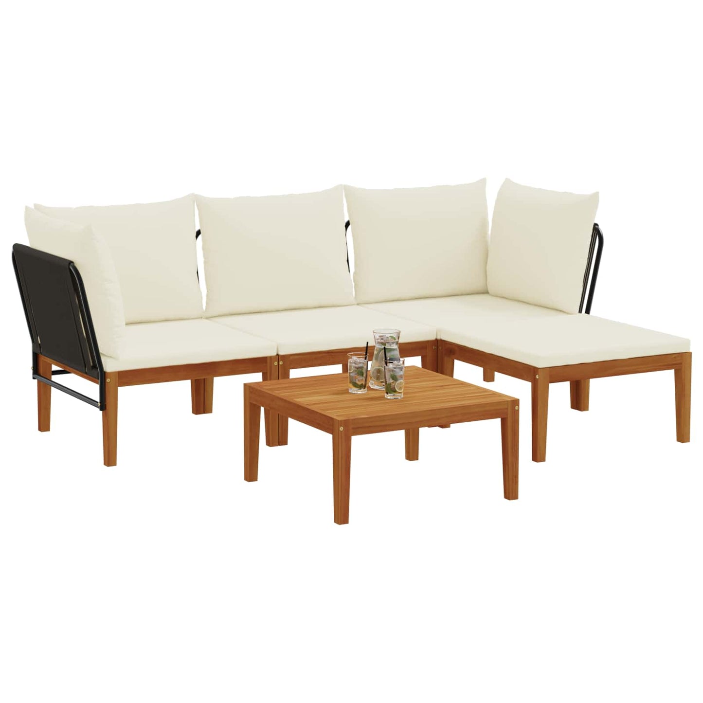 vidaXL 5 pcs Στερεό Acacia Ξύλο & Σχοινί Φυσικό