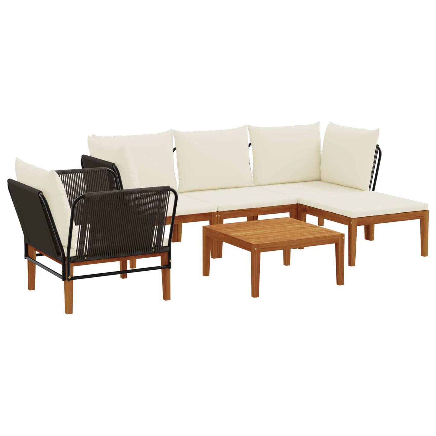vidaXL 6 pcs Στερεό Acacia Ξύλο & Σχοινί Φυσικό