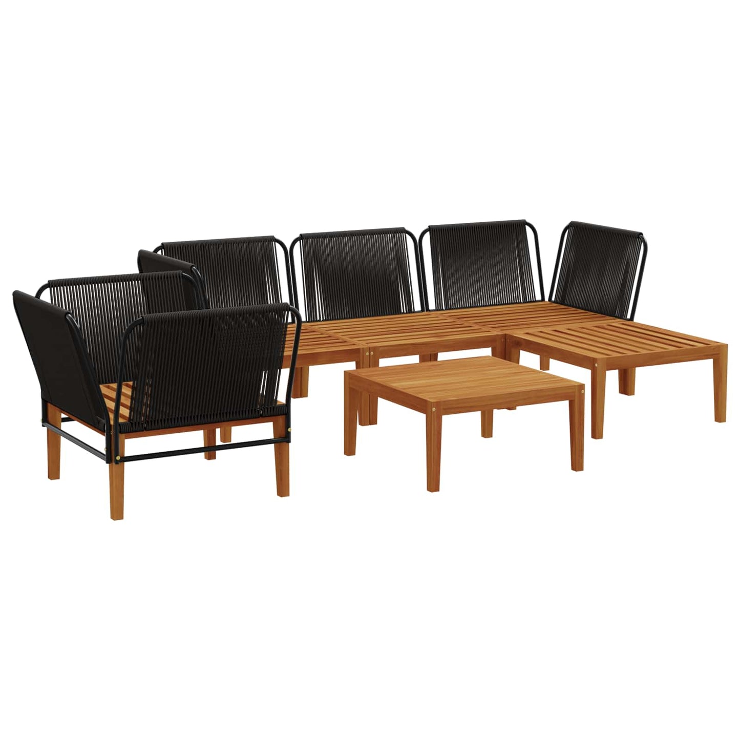 vidaXL 6 pcs Στερεό Acacia Ξύλο & Σχοινί Φυσικό