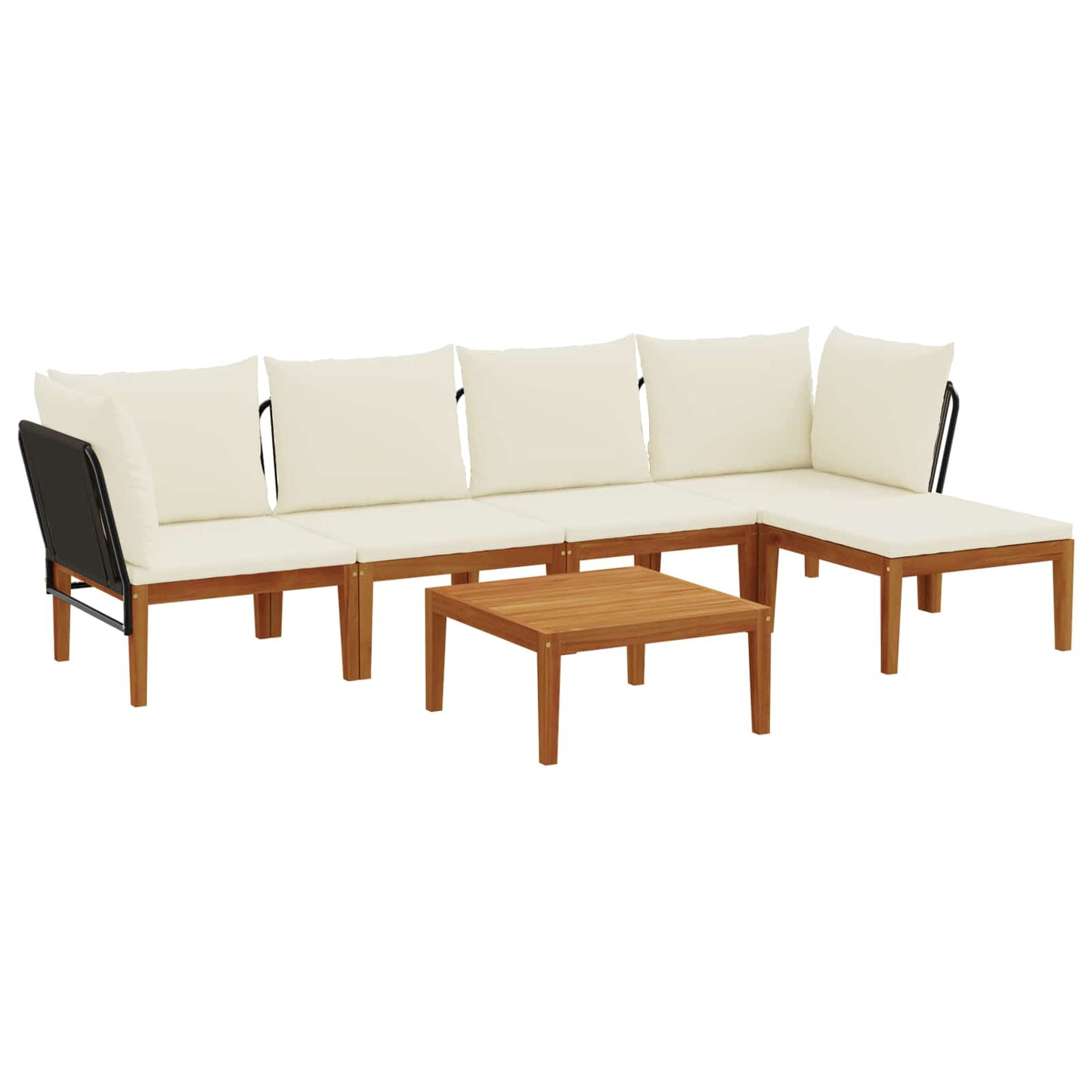 vidaXL 6 pcs Στερεό Acacia Ξύλο & Σχοινί Φυσικό