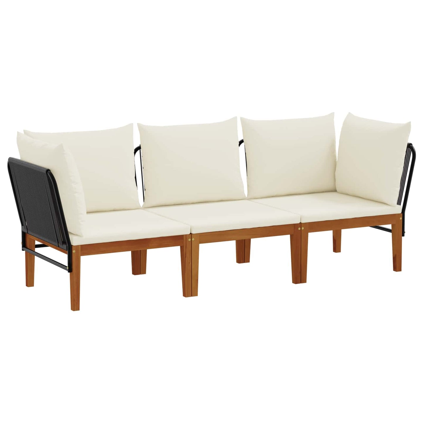 vidaXL 3 pcs Στερεό Acacia Ξύλο & Σχοινί Φυσικό