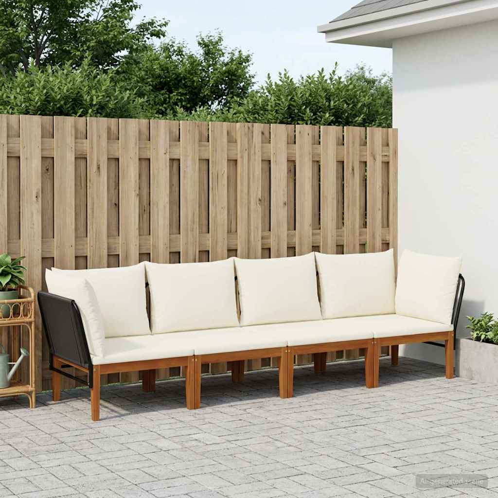 vidaXL 4 pcs Στερεό Acacia Ξύλο & Σχοινί Φυσικό