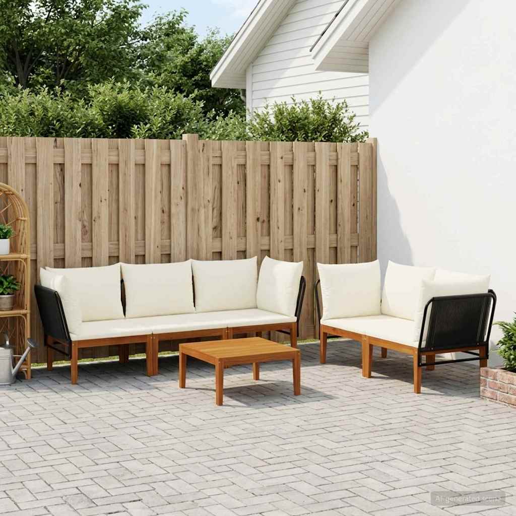 vidaXL 6 pcs Στερεό Acacia Ξύλο & Σχοινί Φυσικό