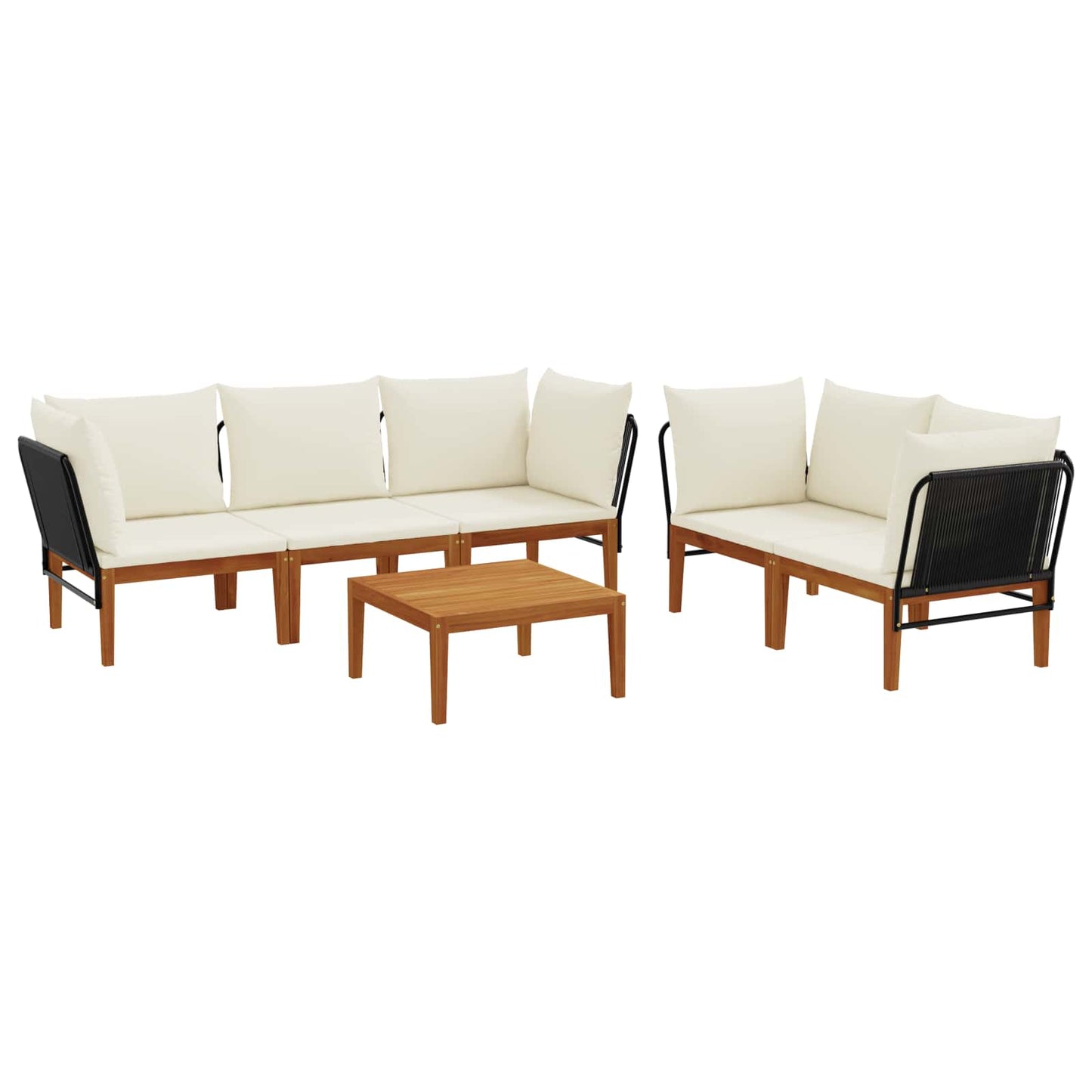 vidaXL 6 pcs Στερεό Acacia Ξύλο & Σχοινί Φυσικό