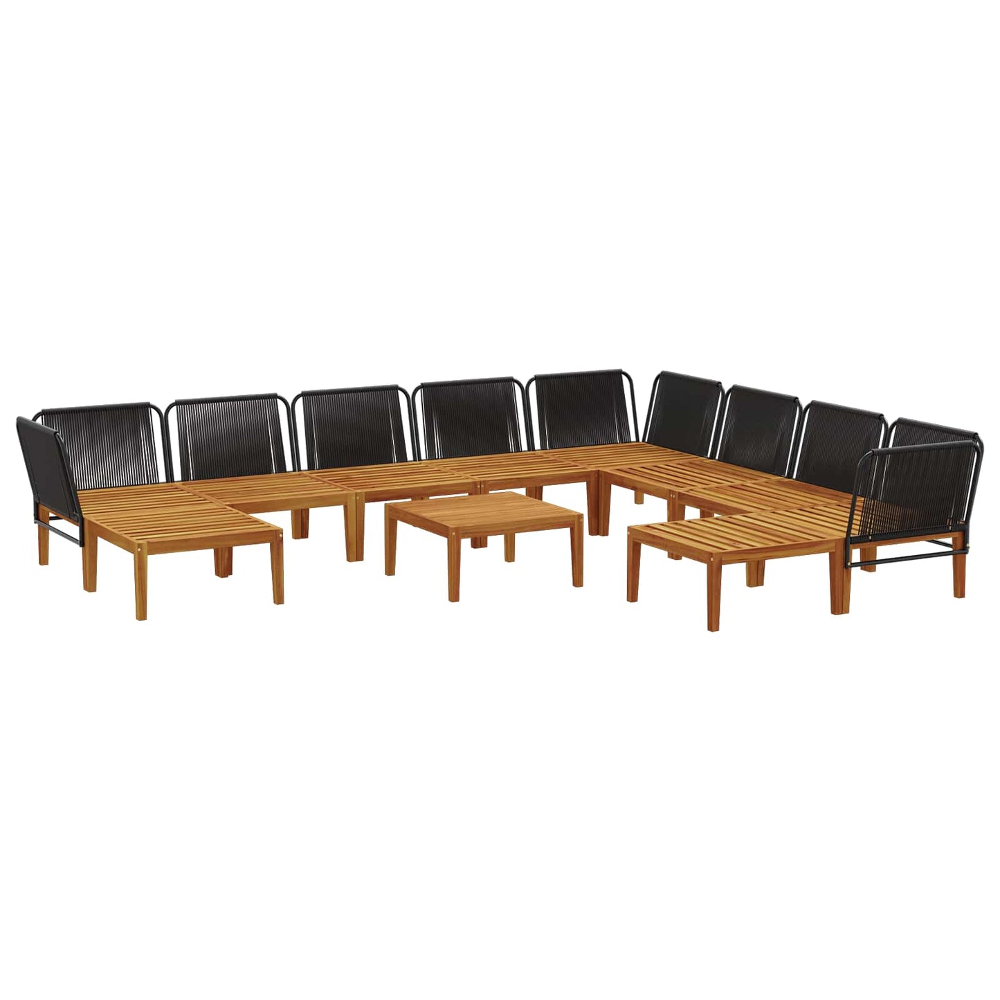 vidaXL 11 pcs Στερεό Acacia Ξύλο & Σχοινί Φυσικό