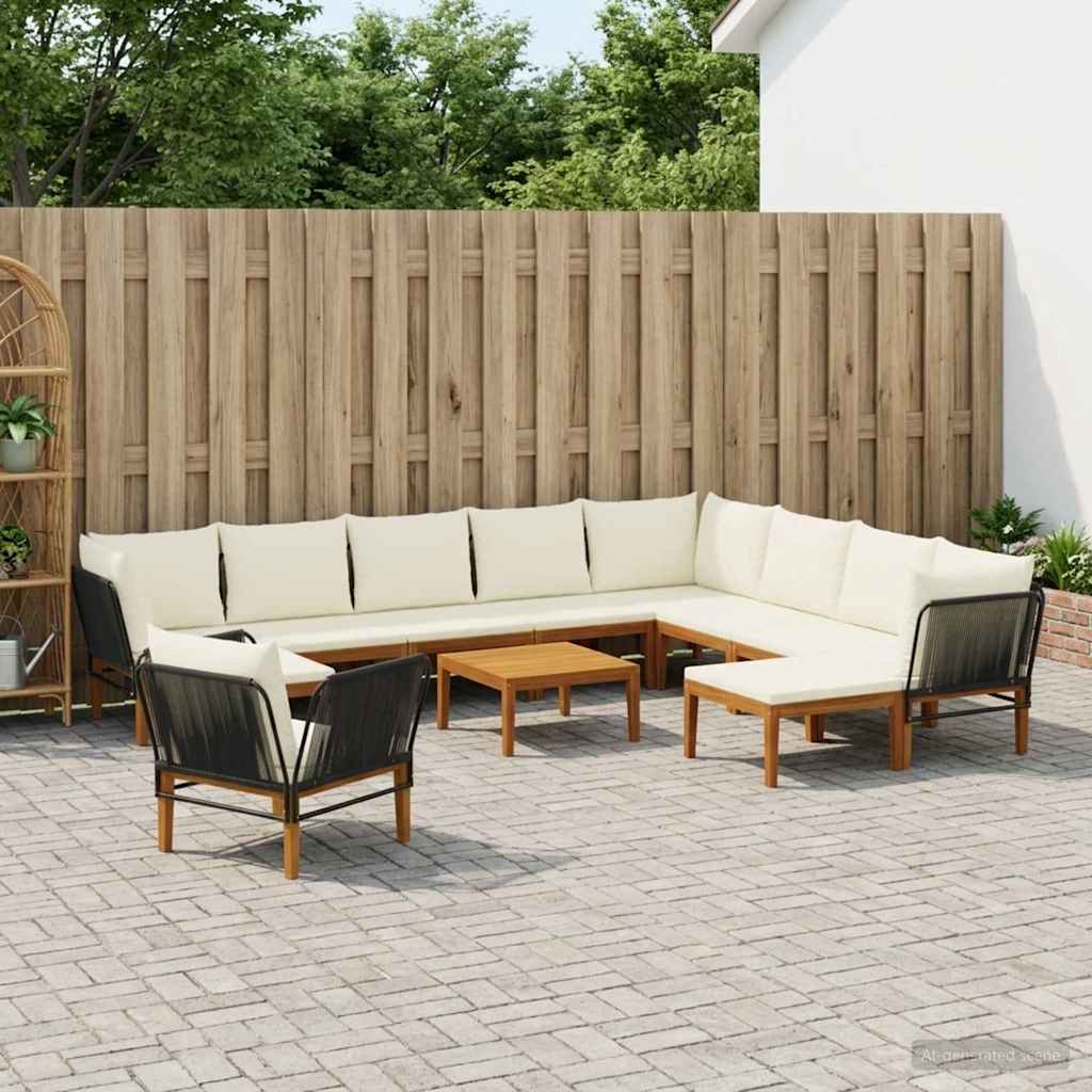 vidaXL 12 pcs Στερεό Acacia Ξύλο & Σχοινί Φυσικό