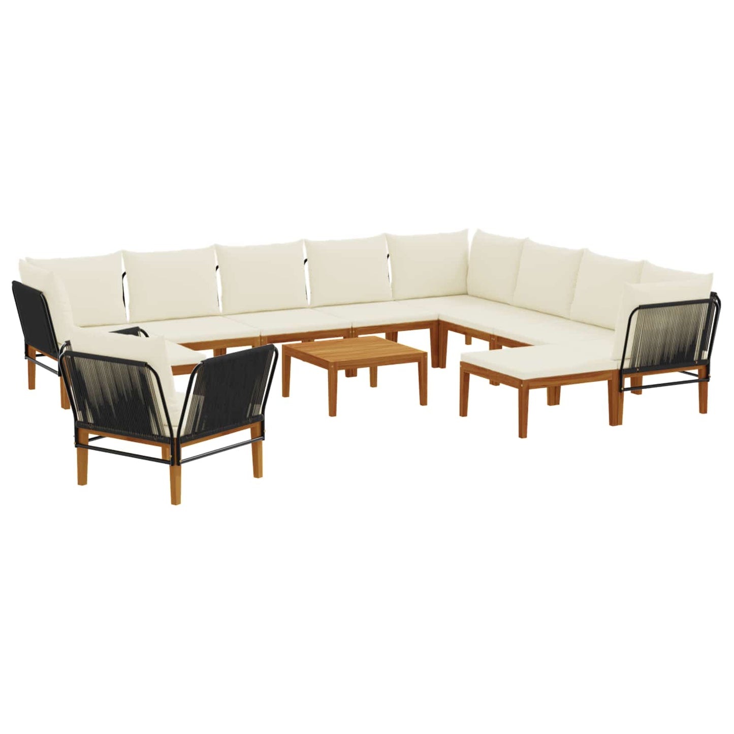 vidaXL 12 pcs Στερεό Acacia Ξύλο & Σχοινί Φυσικό