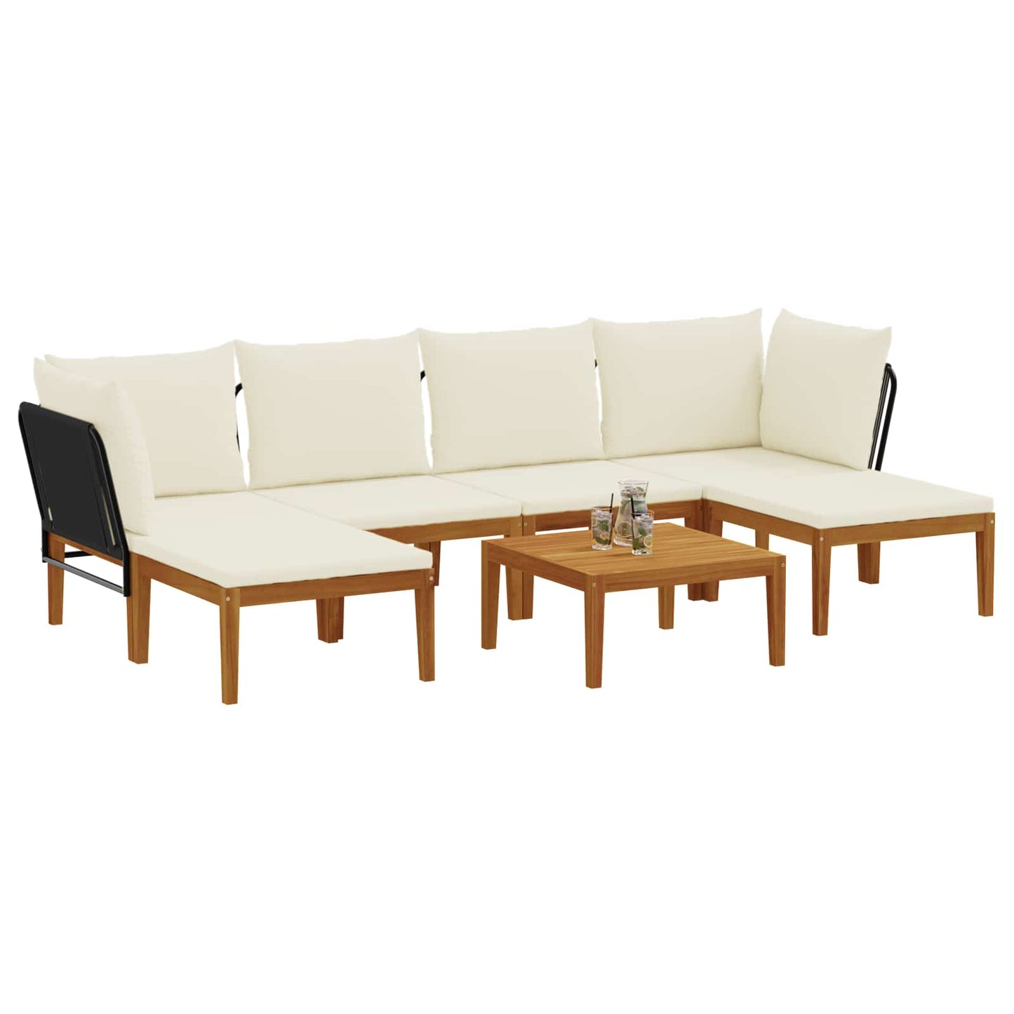 vidaXL 7 pcs Στερεό Acacia Ξύλο & Σχοινί Φυσικό