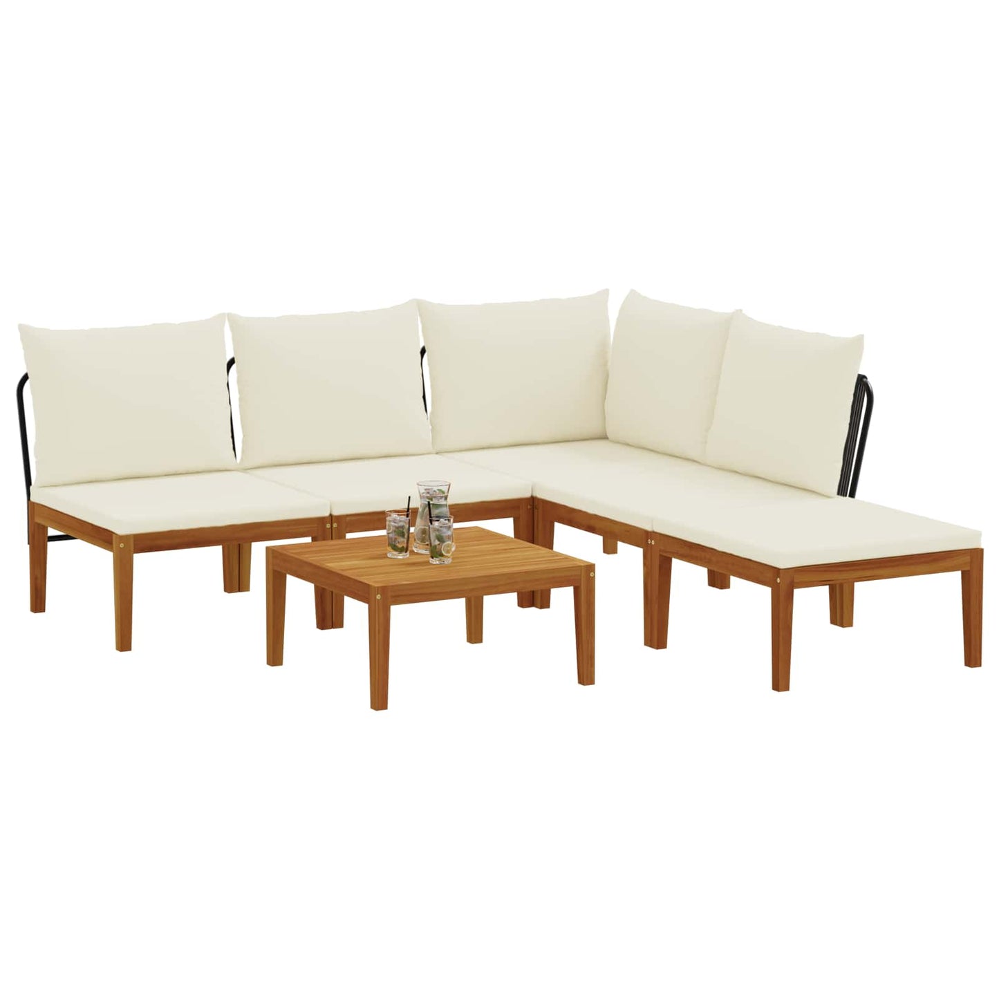 vidaXL 6 pcs Στερεό Acacia Ξύλο & Σχοινί Φυσικό