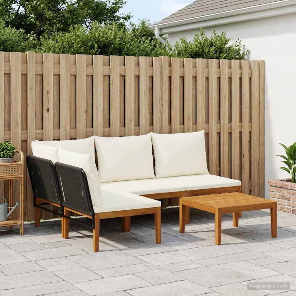 vidaXL 5 pcs Στερεό Acacia Ξύλο & Σχοινί Φυσικό