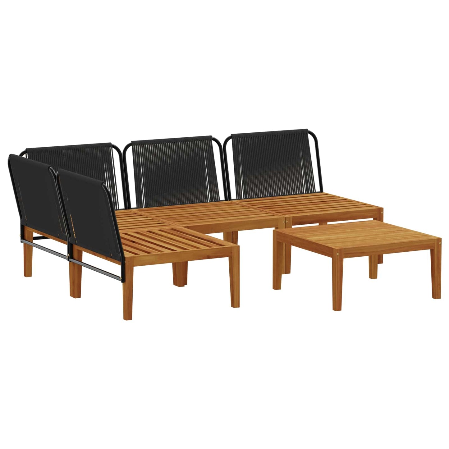 vidaXL 5 pcs Στερεό Acacia Ξύλο & Σχοινί Φυσικό