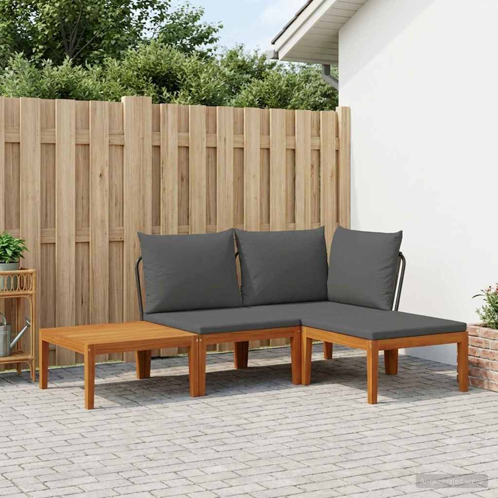 vidaXL 4 pcs Στερεό Acacia Ξύλο & Σχοινί Φυσικό
