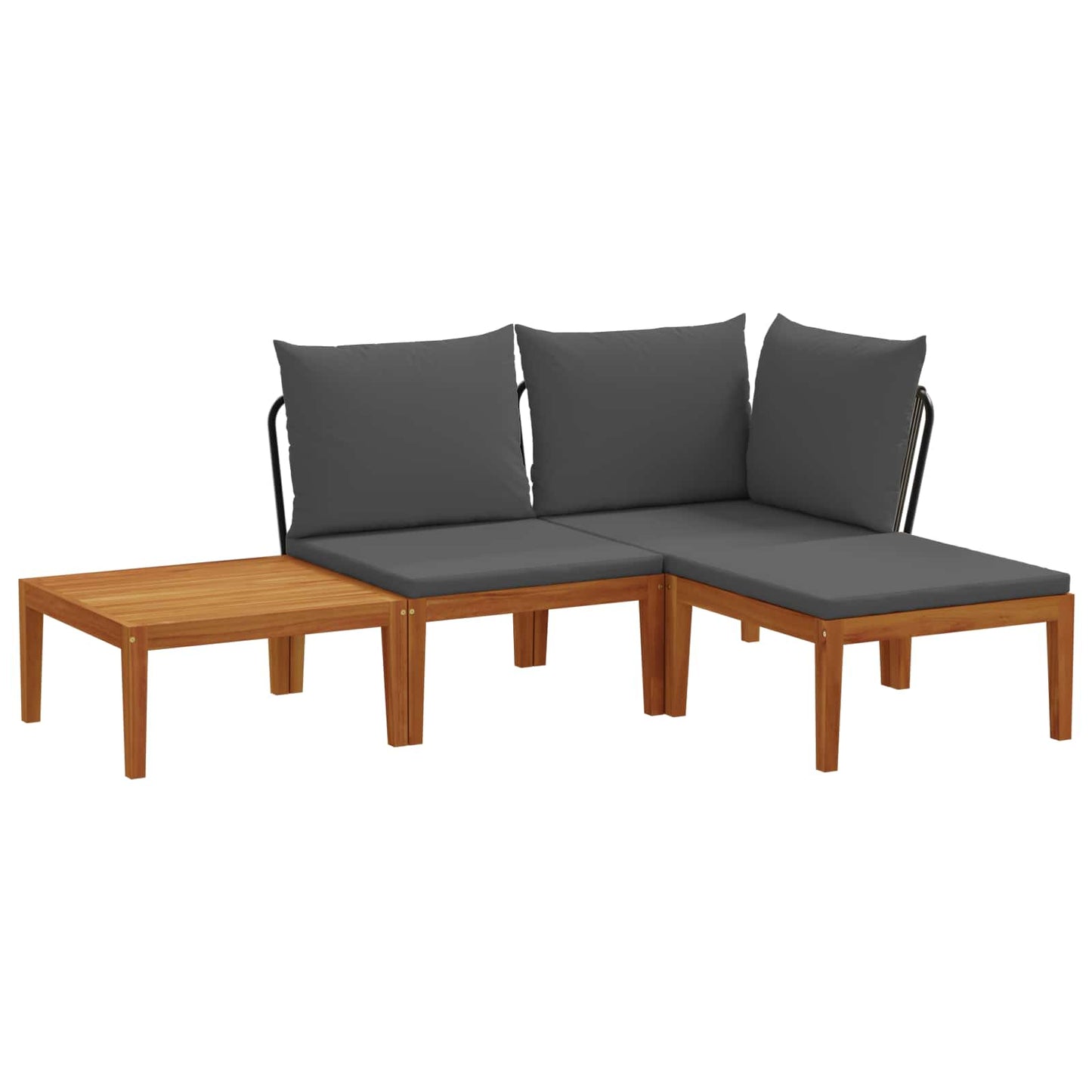 vidaXL 4 pcs Στερεό Acacia Ξύλο & Σχοινί Φυσικό