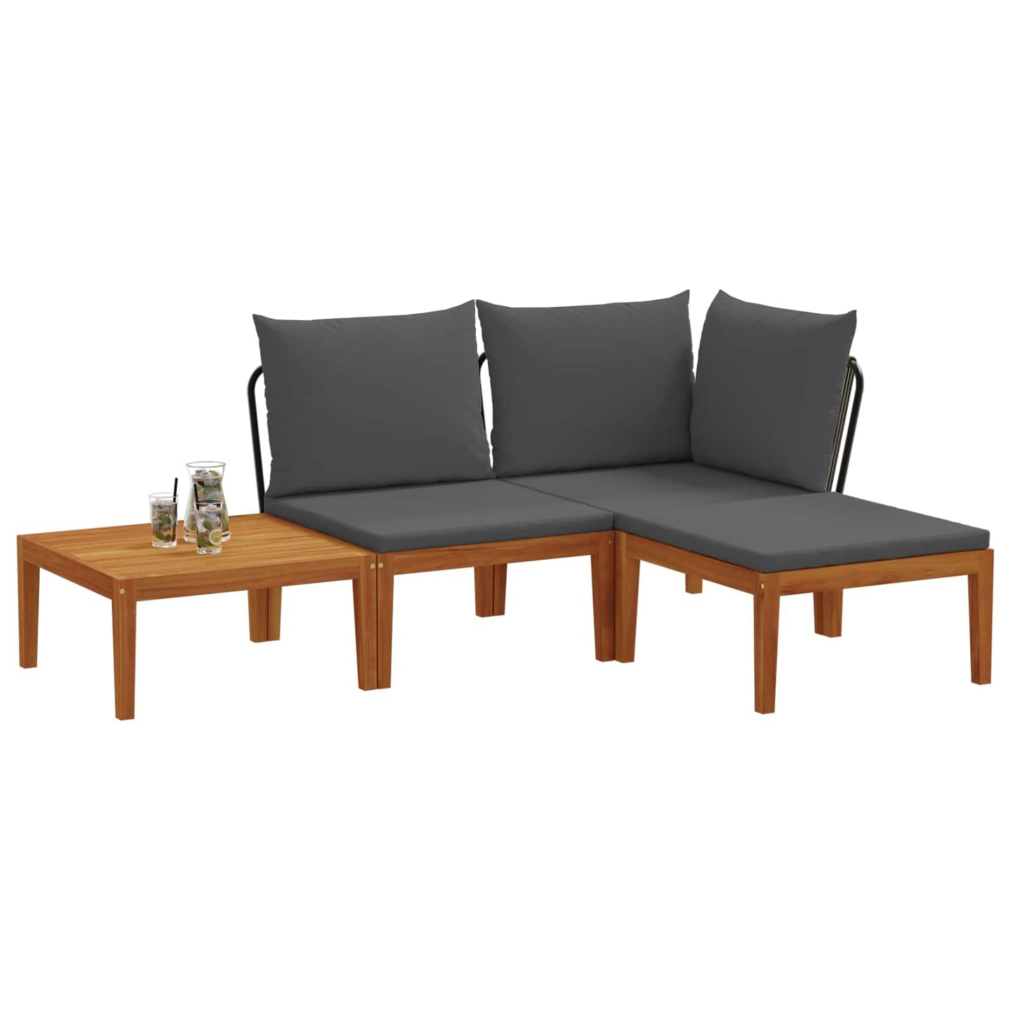 vidaXL 4 pcs Στερεό Acacia Ξύλο & Σχοινί Φυσικό