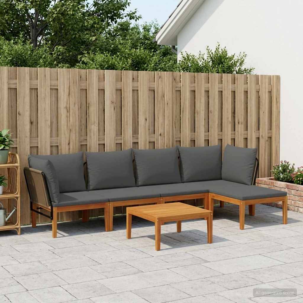 vidaXL 6 pcs Στερεό Acacia Ξύλο & Σχοινί Φυσικό