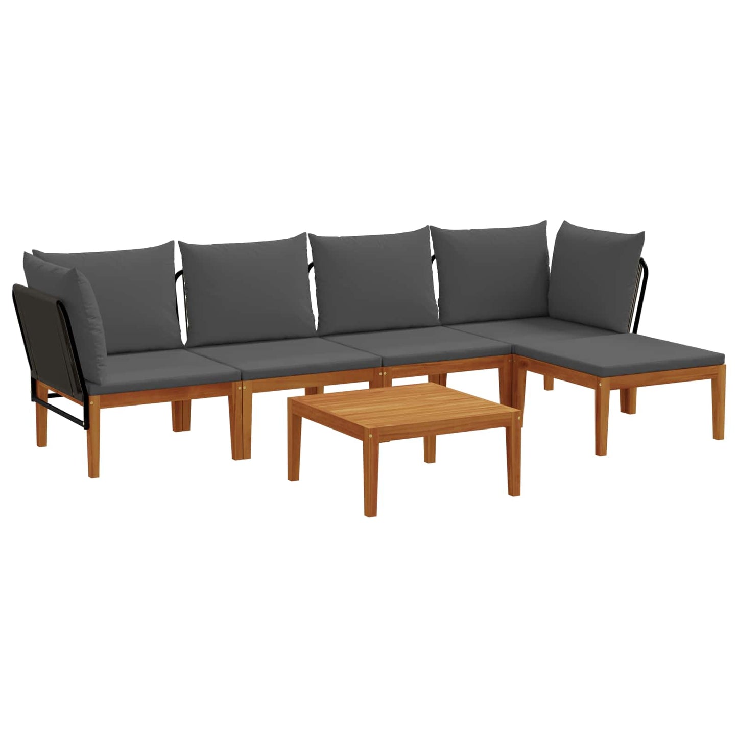 vidaXL 6 pcs Στερεό Acacia Ξύλο & Σχοινί Φυσικό